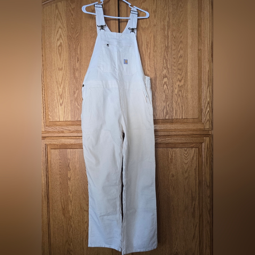 Carhartt Women's Offwhite Overalls Size Large